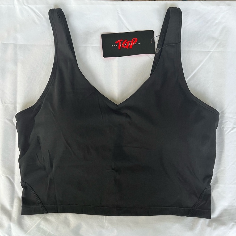 TGP The Gym People Women's Longline Black Wireless Padded Sports Bra Size Large
